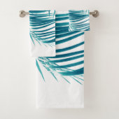Palm Leaves Blauwgroen Blue Vibes #1 #tropical #de Bad Handdoek (Insitu)