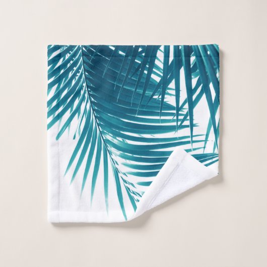 Palm Leaves Blauwgroen Blue Vibes #1 #tropical #de Bad Handdoek (Wasdoekje)