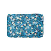 Palm Leaves Blue Pattern Badmat (Voorkant)