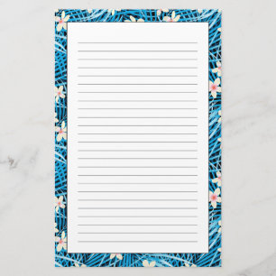 Palm Leaves Blue Pattern Briefpapier