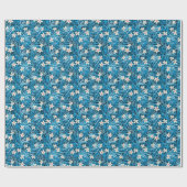 Palm Leaves Blue Pattern Cadeaupapier (Vlak)