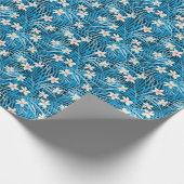 Palm Leaves Blue Pattern Cadeaupapier (Hoek)