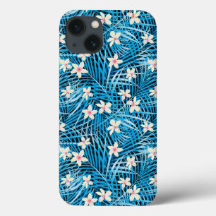 Palm Leaves Blue Pattern Case-Mate iPhone Case