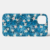 Palm Leaves Blue Pattern Case-Mate iPhone Case (Achterkant (horizontaal))