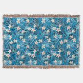 Palm Leaves Blue Pattern Deken (Voorkant)