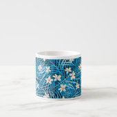 Palm Leaves Blue Pattern Espresso Kop (Voorkant)