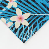 Palm Leaves Blue Pattern Fleece Deken (Hoek)