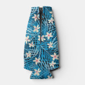 Palm Leaves Blue Pattern Flesjeskoeler (Achterkant)