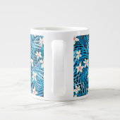 Palm Leaves Blue Pattern Grote Koffiekop (Achterkant)
