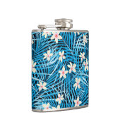 Palm Leaves Blue Pattern Heupfles (Rechts)