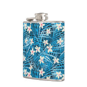 Palm Leaves Blue Pattern Heupfles (Links)