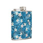 Palm Leaves Blue Pattern Heupfles (Rechts)