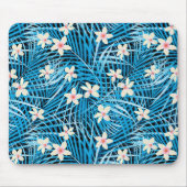 Palm Leaves Blue Pattern Muismat (Voorkant)