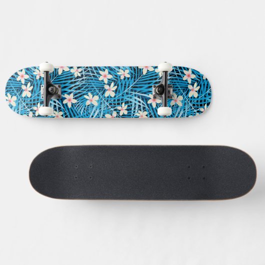 Palm Leaves Blue Pattern Persoonlijk Skateboard (Horizontaal)