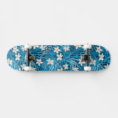 Palm Leaves Blue Pattern Persoonlijk Skateboard (Horizontaal)