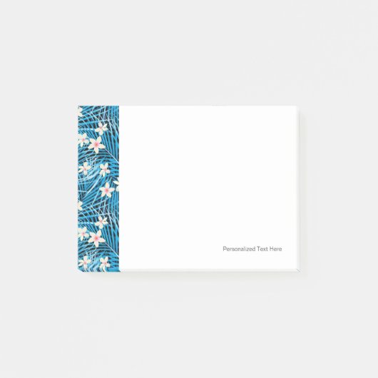 Palm Leaves Blue Pattern Post-it® Notes (Voorkant)