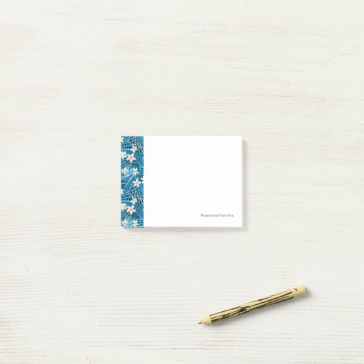 Palm Leaves Blue Pattern Post-it® Notes (Op bureau)