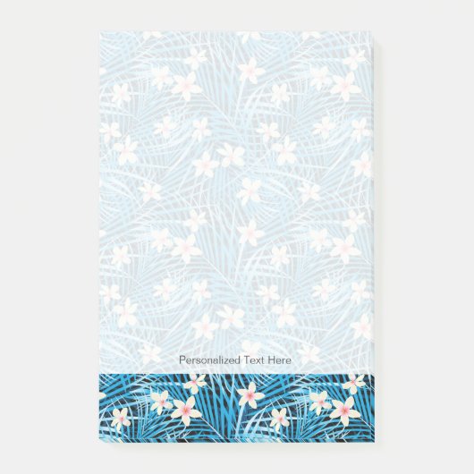 Palm Leaves Blue Pattern Post-it® Notes (Voorkant)