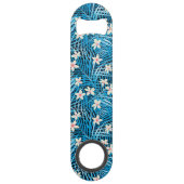 Palm Leaves Blue Pattern Speed Flessenopener (Voorkant)