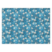 Palm Leaves Blue Pattern Tafelkleed (Voorkant (Horizontaal))