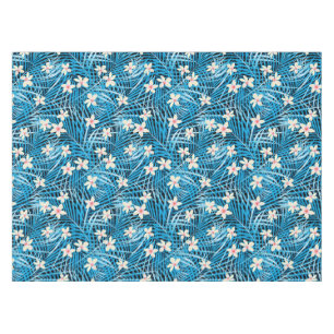 Palm Leaves Blue Pattern Tafelkleed