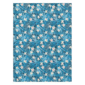 Palm Leaves Blue Pattern Tafelkleed (Voorkant)