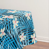 Palm Leaves Blue Pattern Tafelkleed (Voorbeeld)