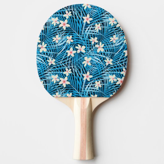 Palm Leaves Blue Pattern Tafeltennisbatje (Voorkant)