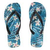 Palm Leaves Blue Pattern Teenslippers (Voetbed)