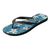 Palm Leaves Blue Pattern Teenslippers (Schuin)