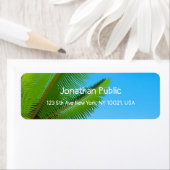 Palm Leaves Blue Sky Elegant Calligraded Sjabloon Etiket (Insitu)