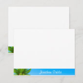 Palm Leaves Blue Sky White Clouds Hand Script Notitiekaartje (Voorkant / Achterkant)