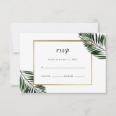 Palm Leaves Bruiloft RSVP (Voorkant)