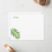 Palm Leaves Calligraphed Script Sjabloon Natuur (Voorkant / Achterkant in situ)