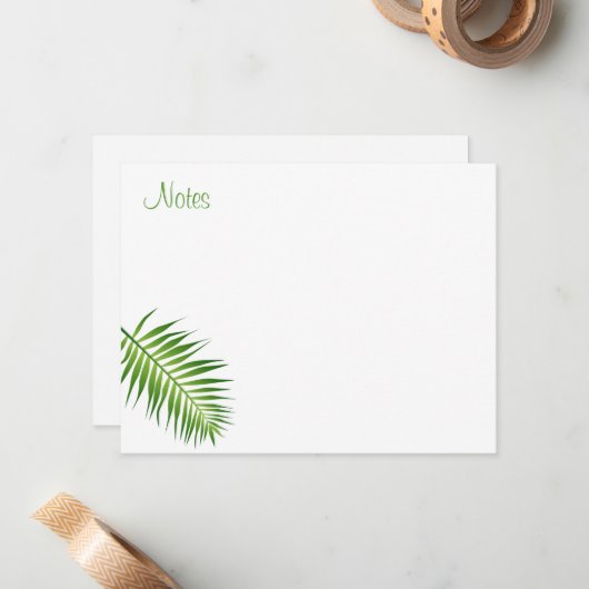 Palm Leaves Calligraphed Script Sjabloon Natuur (Voorkant / Achterkant in situ)