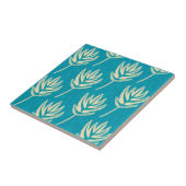 Palm Leaves Cream en Blue Green Tegeltje (Zijkant)