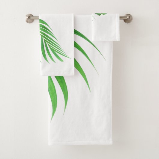 Palm Leaves Design Bath Towel Set Bad Handdoek (Insitu)