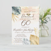 Palm Leaves Diamond, Confetti Wedding Jubileum Kaart (Staand voorkant)
