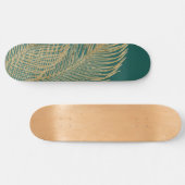 Palm Leaves Finesse Line Art met Gold Foil #4 Persoonlijk Skateboard (Horizontaal)