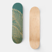 Palm Leaves Finesse Line Art met Gold Foil #4 Persoonlijk Skateboard (Voorkant)
