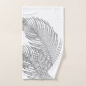 Palm Leaves Finesse Line Art met Silver Foil #1  Bad Handdoek (Handdoek)