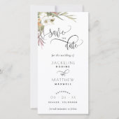 Palm Leaves Floral Wedding Save the Date Bladwijze (Voorkant)