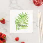 Palm Leaves Glittery Green Aangepaste naam Schatti Servet (Insitu)