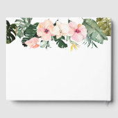 Palm Leaves Hibiscus Tropisch Bruiloft Gastenboek (Achterkant)