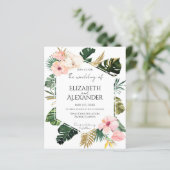 Palm Leaves Hibiscus Tropisch groen Bruiloft (Staand voorkant)