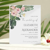 Palm Leaves Hibiscus Tropisch groen Bruiloft