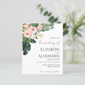 Palm Leaves Hibiscus Tropisch groen Bruiloft (Staand voorkant)