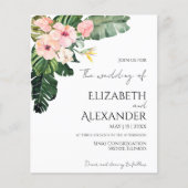 Palm Leaves Hibiscus Tropisch groen Bruiloft (Voorkant)