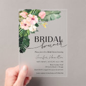 Palm Leaves Hibiscus Tropische Bloemen Bruidsbrunc Acryl Uitnodigingen (Insitu (Draagbaar))