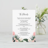 Palm Leaves Hibiscus Tropische bruiloft Details Informatiekaartje (Staand voorkant)